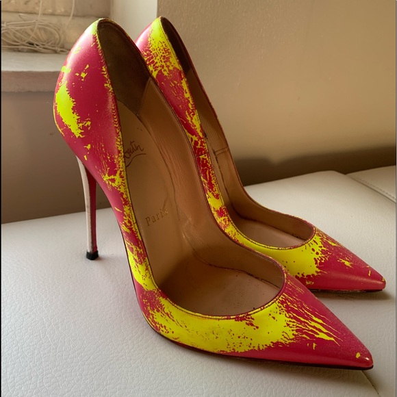 Neon / Pink Christian Louboutin heels